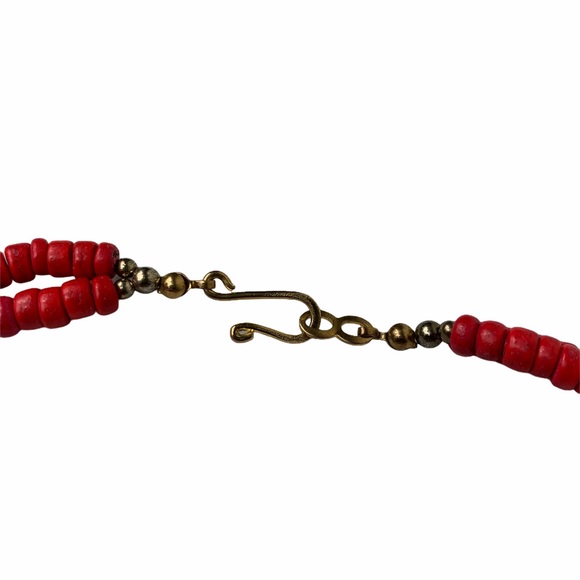 Vintage Wooden Painted Red Apples Kitschy Necklace - Picture 5 of 5